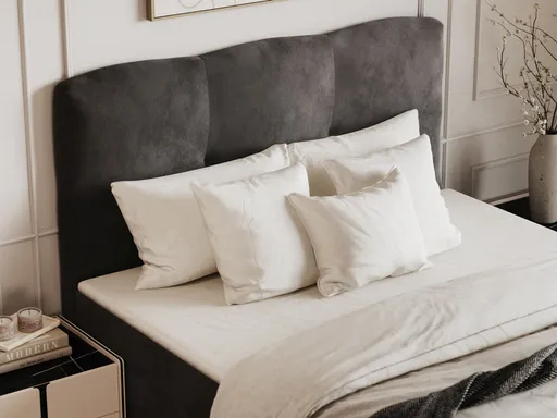 Boxspringbett- Liegefläche ca. 140x200 cm, Stoff, Anthrazit