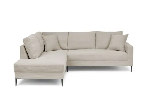 Ecksofa - Ecke links, 3-Sitzer, Stoff, Beige