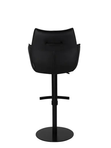 Barhocker MELE - drehbar, höhenverstellbar, Leder, Schwarz