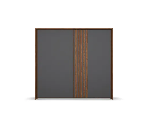 Schwebetürenschrank- B ca. 226 cm, Eiche Dekor, Graphit