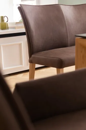 Polsterbank Florea - Breite ca. 155 cm, Stoff, Dunkelbraun