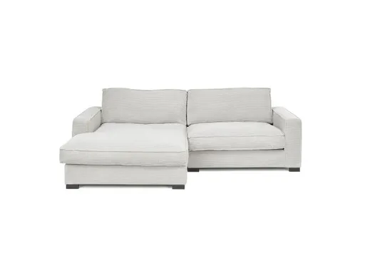 Ecksofa - Ecke links, 2-Sitzer, Stoff, Hellgrau