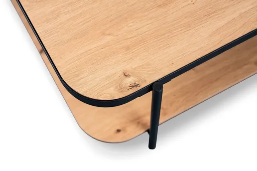 Couchtisch - LB ca. 120x64 cm, Artisan Eiche Nachbildung, Schwarz