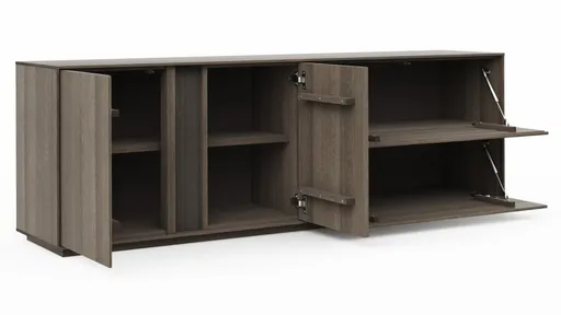 Mediaboard Saratoga - Buche massiv, silbergrau geölt