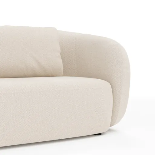 Sofa Karasu - 3-Sitzer, Stoff, Creme