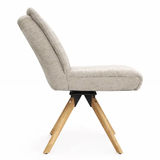 Stuhl Evania - Dreh und Relax-Funktion, niedriger Rücken, Stoff, Ecru