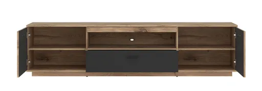 TV-Lowboard - B ca. 210 cm, Viking Eiche Nachbildung, Anthrazit
