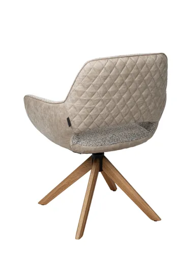 Armlehnstuhl MARIETTA - drehbar, Stoff, Hellbraun