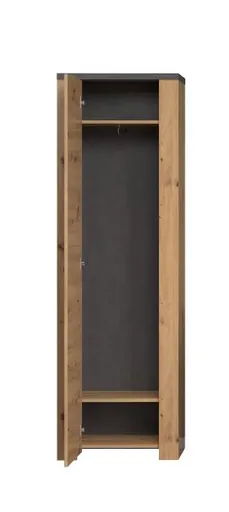 Garderobenschrank - Eiche Dekor, Anthrazit 