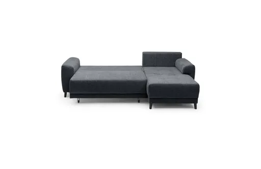 Ecksofa JONI - 2-Sitzer, Ecke rechts inkl. Schlaffunktion mit Bettkasten, Stoff, Anthrazit