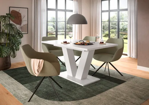 Esstisch - ausziehbar, LB ca. 150x90 cm, Weiß