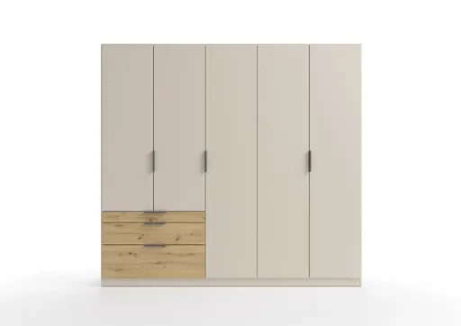 Drehtürenschrank RANI- B ca. 226 cm, Champagner, Eiche Dekor