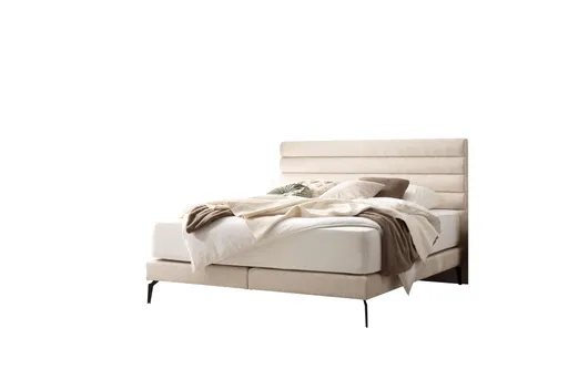Boxspringbett - Liegefläche ca. 180x200 cm, Stoff, Beige