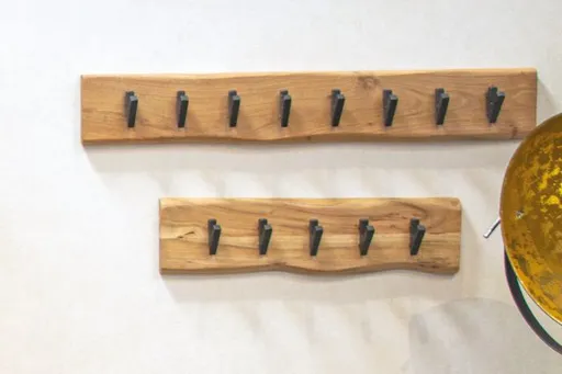 Wandgarderobe - B ca. 60 cm, Akazie, Schwarz