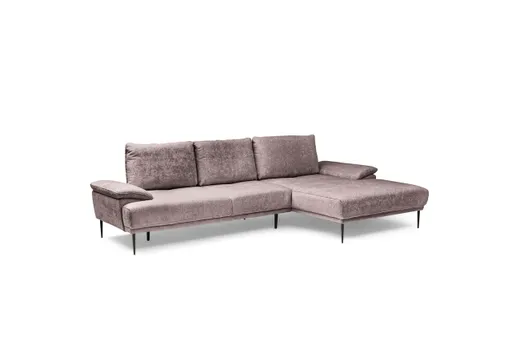 Ecksofa ENRIK - 2,5-Sitzer, Ecke rechts inkl. Sitztiefenverstellungen, Stoff, Altrosa