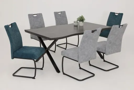 Esstisch - LB ca. 180x100 cm, Dunkelgrau, Baumkante