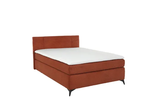 Boxspringbett JODIE- Ligefläche ca. 140x200 cm, Stoff, Rostrot