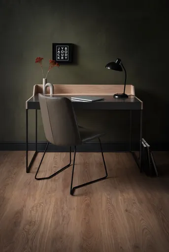 Schreibtisch - Eiche, Milk, Lack, Dunkelgrau