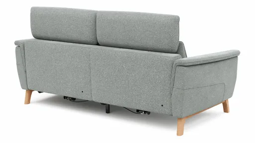 Sofa Nevin - 3-Sitzer, inkl. Relaxfunktion und Kopfteilverstellung (motorisch), Stoff, Silbergrau 