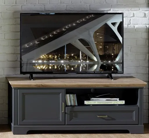 TV-Lowboard - B ca. 143 cm, Graphit, Artisan Eiche Nachbildung