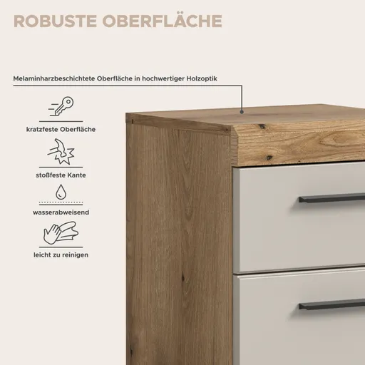 Standschrank - B ca. 37 cm, Evoke Eiche Nachbildung, Kaschmir