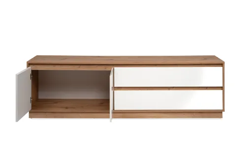 Lowboard- Eiche Dekor, Weiß