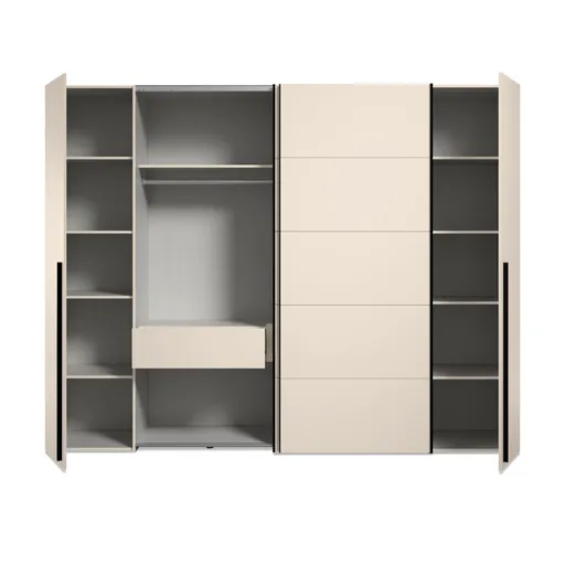  Schwebe-/Drehtürenschrank FAHDA- B ca. 270 cm, Sand