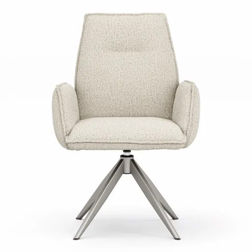 Armlehnstuhl Dinner - drehbar, Stoff, Champagner