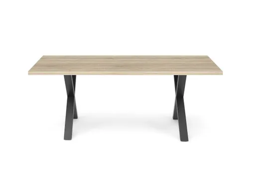Esstisch - LB ca. 200x100 cm, Eiche sägerau, Schwarz