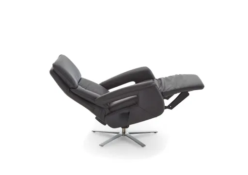 Sessel - Größe M, Relaxfunktion, Leder, Anthrazit