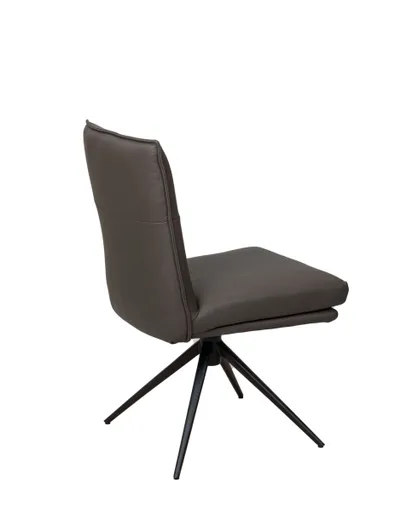 Stuhl MARCELLA - drehbar, Leder, Dunkelbraun