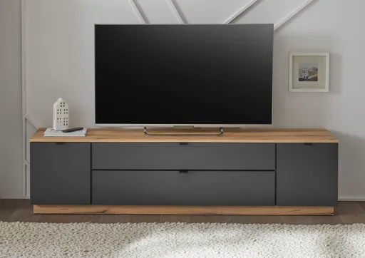 Lowboard- Anthrazit, Eiche Dekor