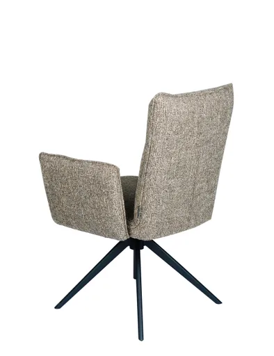 Armlehnstuhl MARCIA - drehbar, Stoff, Braun