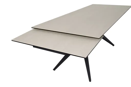 Esstisch MICHELA - ausziehbar, LB ca. 180x95 cm, Glaskeramik, Travertin farbig