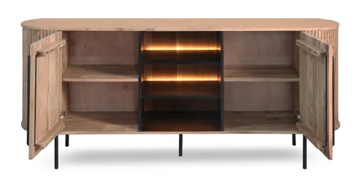 Sideboard - mit Beleuchtung, B ca. 175 cm, Akazie massiv