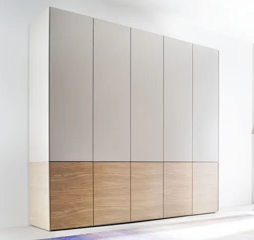 Drehtürenschrank Matera - BHT ca. 251x235x60 cm, Lack Matt, Kaschmir, Eiche, Milk