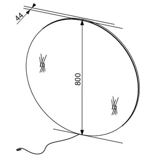 Spiegel - mit Beleuchtung, D ca. 80 cm