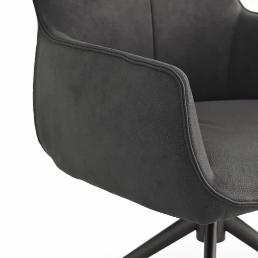 Armlehnstuhl Calyra - drehbar, Stoff, Anthrazit