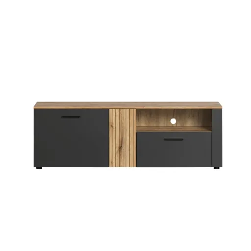 Lowboard - B ca. 150 cm, Anthrazit, Eiche Coast Evoke Nachbildung