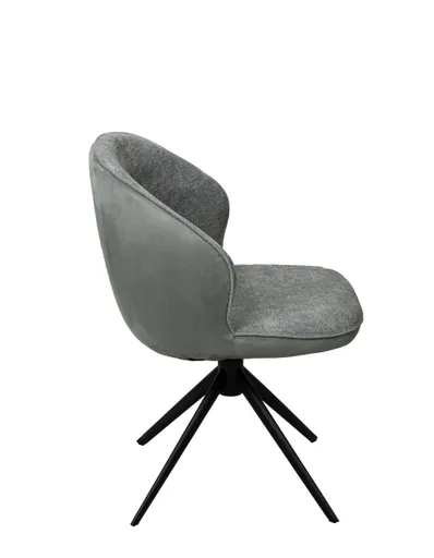 Stuhl MERRITH - drehbar, Stoff, Graublau