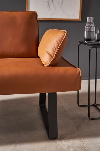 Polsterbank Elda - Breite ca. 236 cm, Leder, Cognac