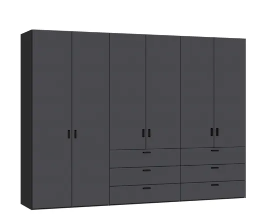 Drehtürenschrank JOIN IT- B ca. 303 cm, Schwarz, Anthrazit