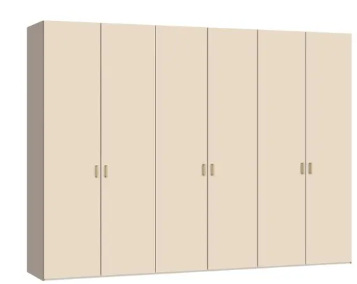 Drehtürenschrank JOIN IT- B ca. 303 cm,  Nougat, Glas, Creme