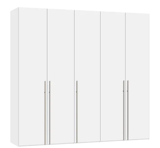 Drehtürenschrank JOIN IT- B ca. 252 cm,  Weiß, Glas, Weiß