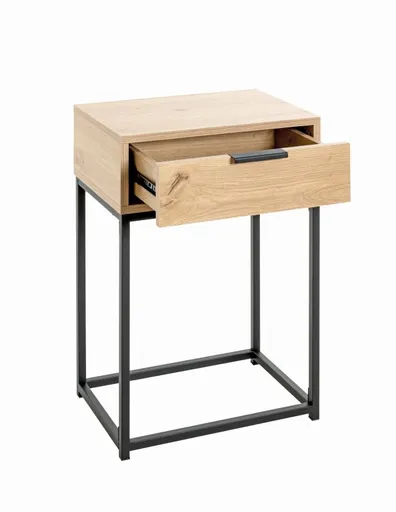 Konsolentisch - B/H/T ca. 40x60x28 cm, Eiche Nachbildung, Schwarz