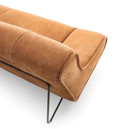 Sofa - 2-Sitzer, Leder, Hellbraun