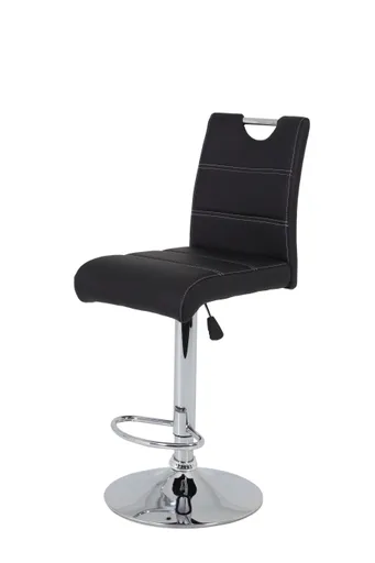 Barhocker - höhenverstellbar, Kunstleder, Schwarz
