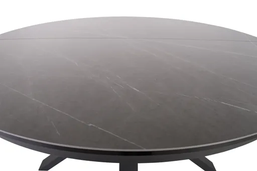Esstisch MAIJA - ausziehbar, Ø/H ca. 120x76 cm, Glaskeramik, Steingrau
