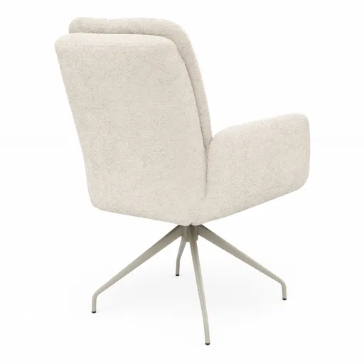 Armlehnstuhl Evania - Dreh und Relax-Funktion, hoher Rücken, Stoff, Creme