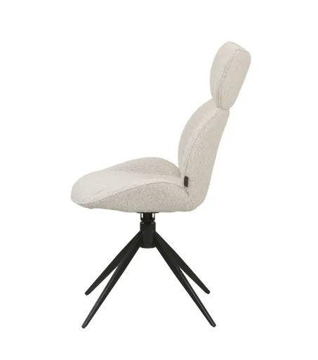 Stuhl MIRNA - drehbar, Stoff, Beige